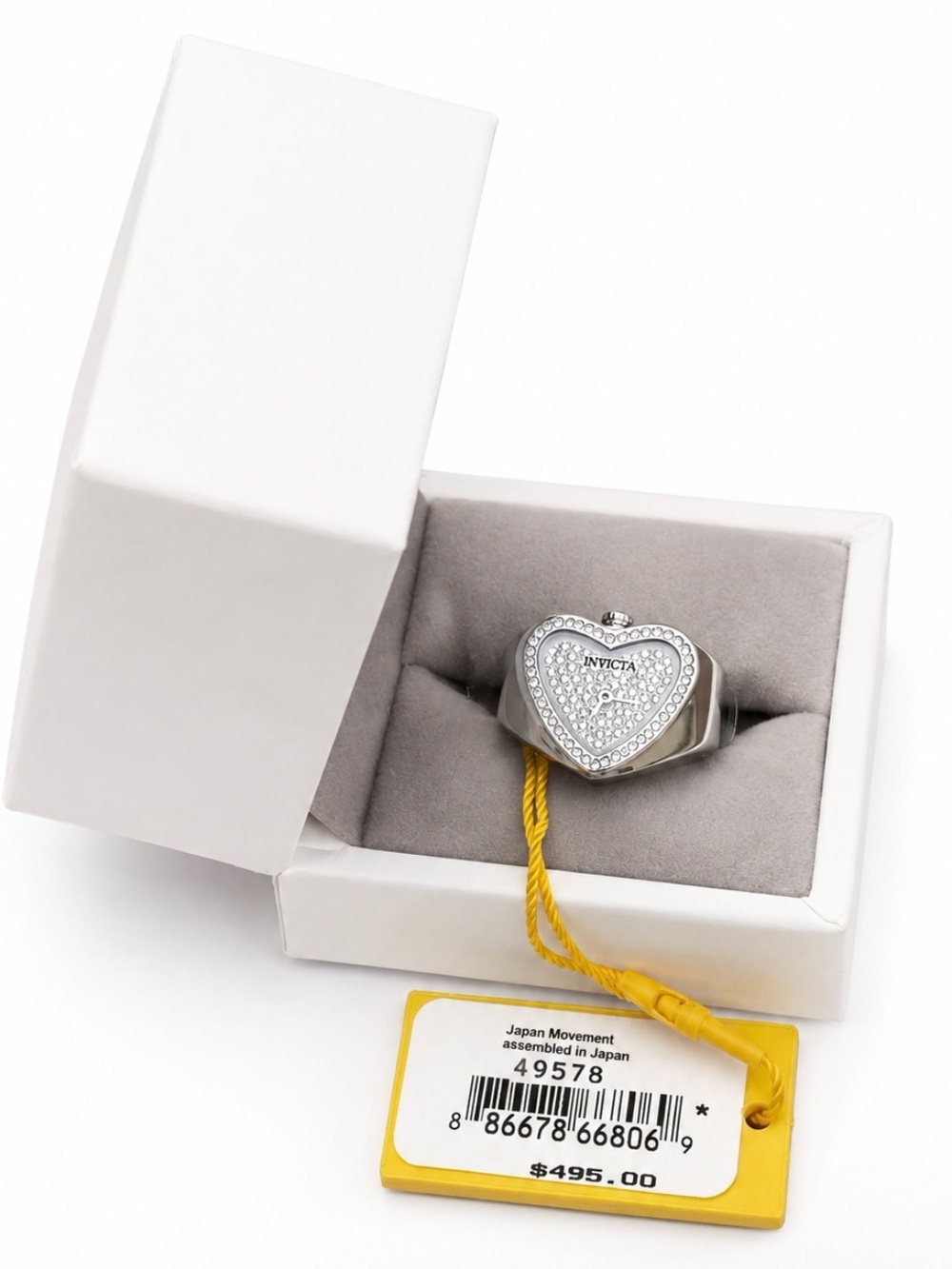INVICTA Silver Angel Heart Ring Watch - NWT - Picture 5 of 8